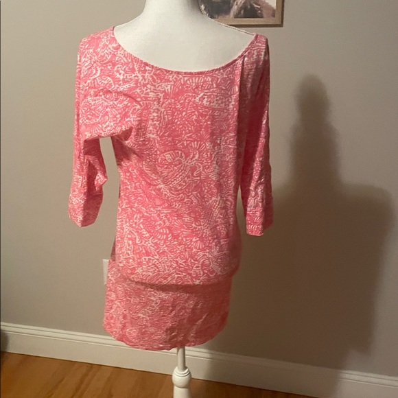 Lilly Pulitzer Pink and White Long Sleeve Dress - Picture 3 of 4